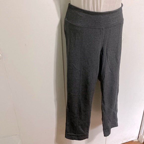 PRANA Breathe Heathered Gray Large Activewear Crop Capri Mid Rise Leggings Large - Picture 2 of 16
